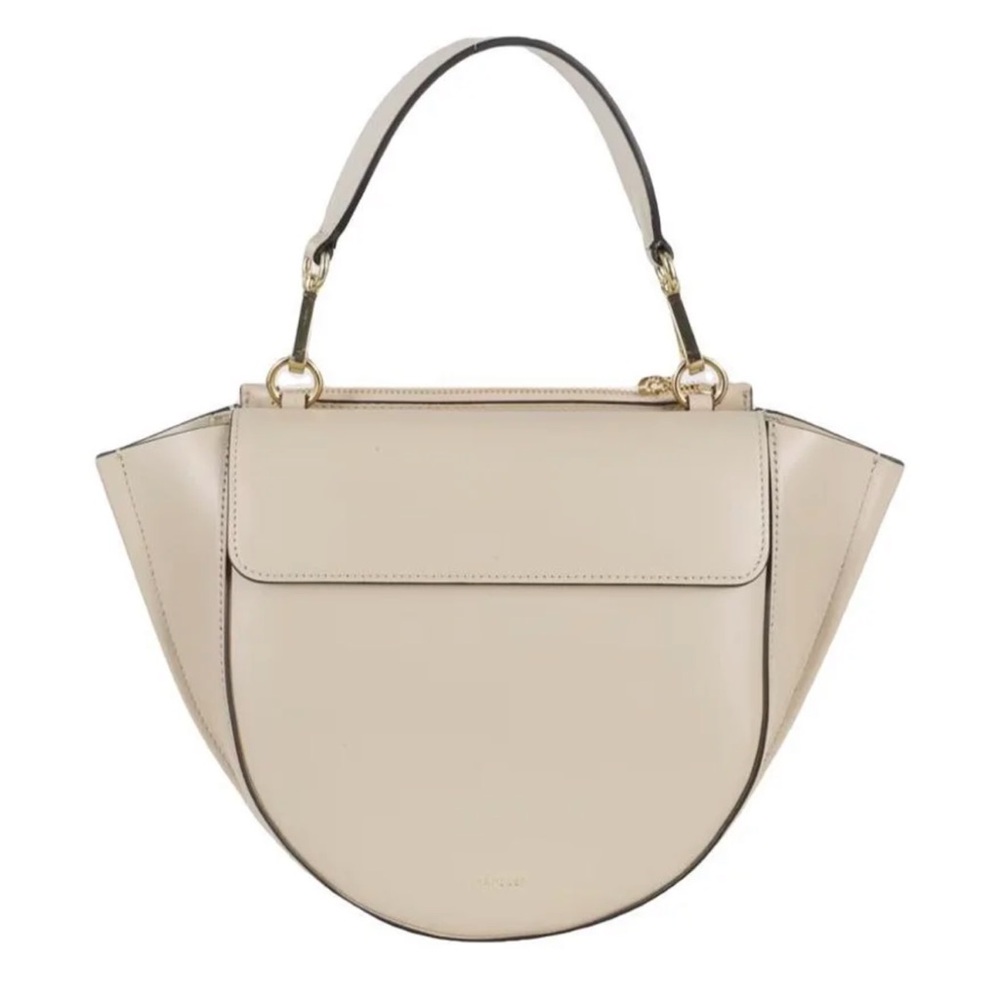 Wandler Cream Leather Shoulder Bag with Gold Hardware